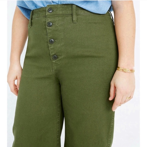 EMMET WIDE LEG BUTTON FLY CROP PANTS - Picture 1 of 3